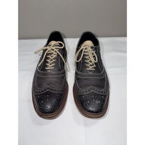 Allen Edmonds Men’s Neumok Black Leather Brogue Wingtip Oxford Shoes Size 10 D